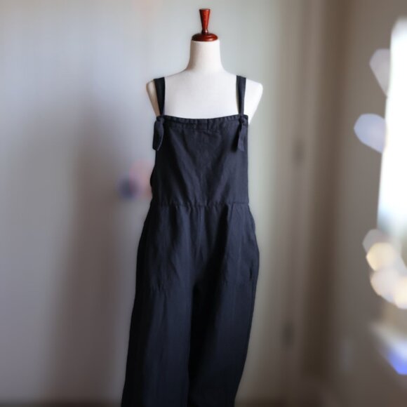 Able Jorja Soft Twill Jumpsuit Womens XL Black Festival Boho Closet Staple - Picture 3 of 7